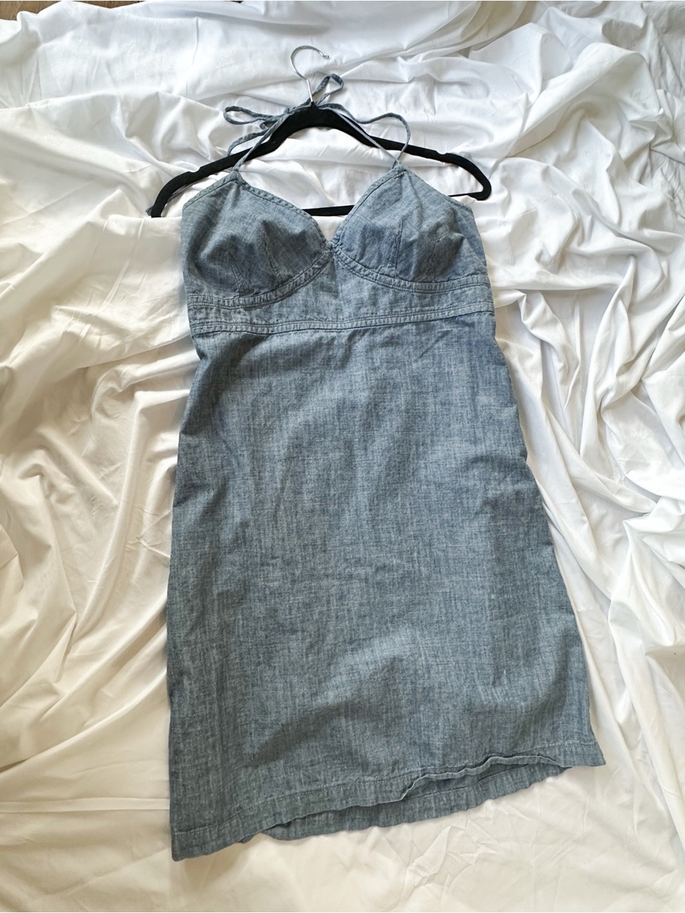 Vintage Gap 100% Cotton Y2K Halter Tie Back Dress Coastal Cowgirl